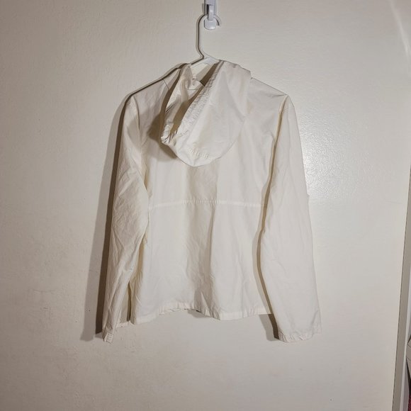 GH Bass and Co White Ivory Solid Full-zip Unlined Windbreaker Jacket sz XL GUC - Picture 15 of 15